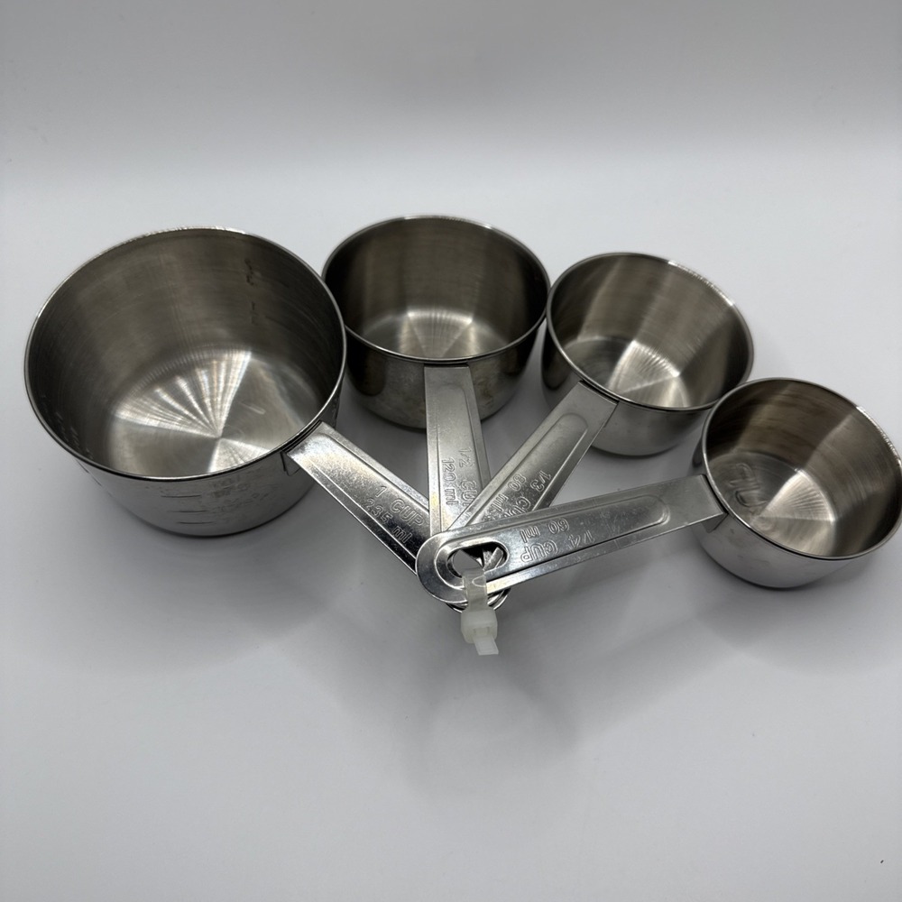 Measuring Cups Stainless Steel 4 Piece Kitchen Stackable Measuring Set